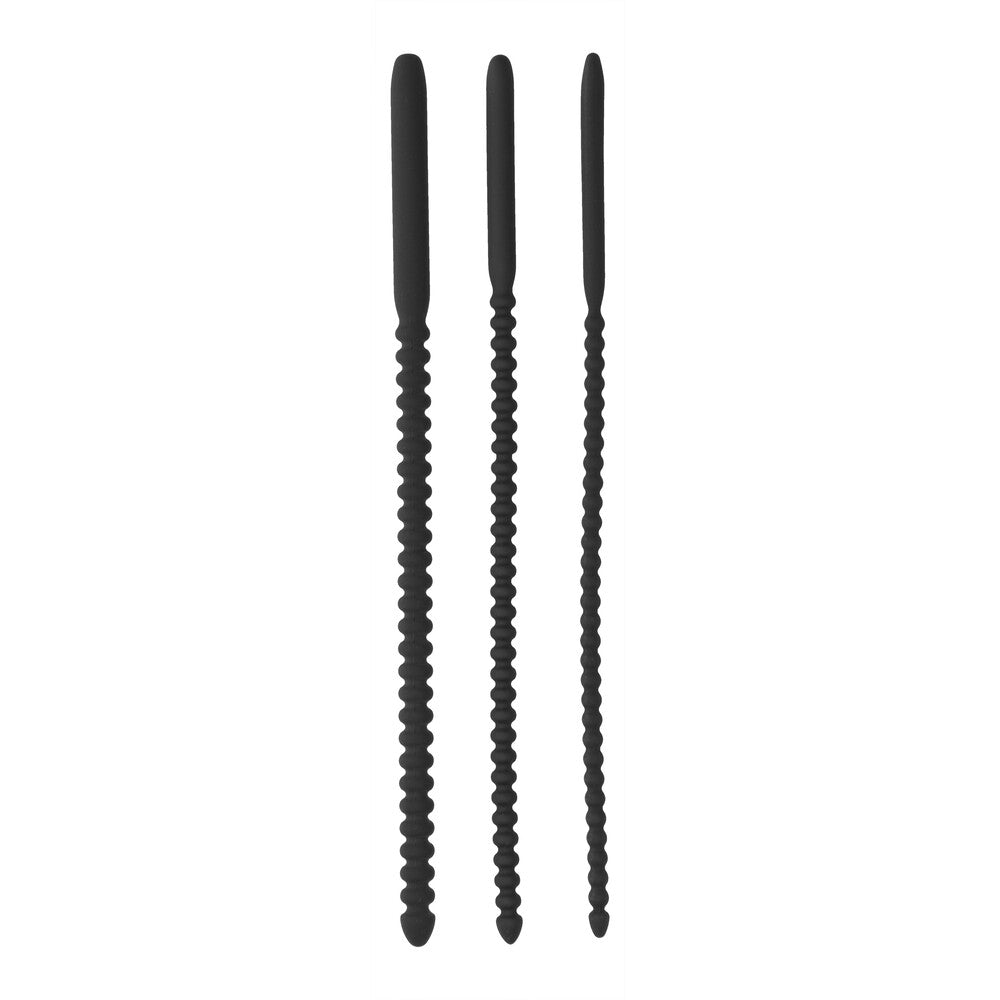 Ouch Black Silicone Dilator Set - Body-Safe Urethral Sounding