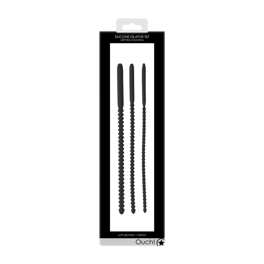 Ouch Black Silicone Dilator Set - Body-Safe Urethral Sounding