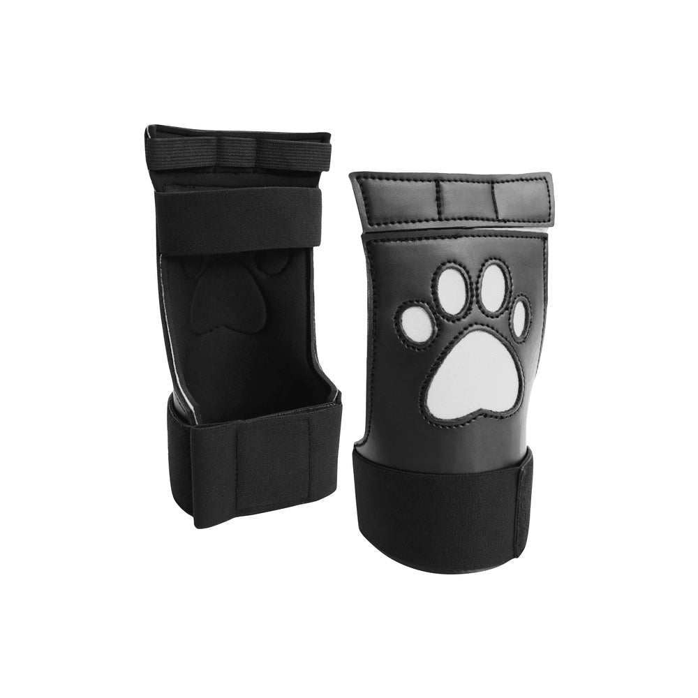PawPlay Black Neoprene Puppy Paw Gloves for Role-Playing