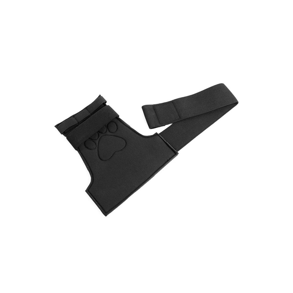 PawPlay Black Neoprene Puppy Paw Gloves for Role-Playing