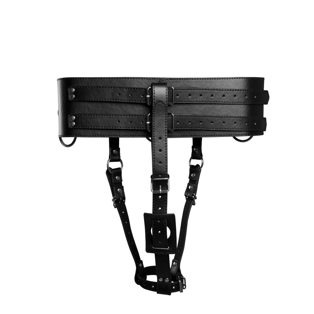 Ouch Black Adjustable Restraint Belt with Vibrator Holder