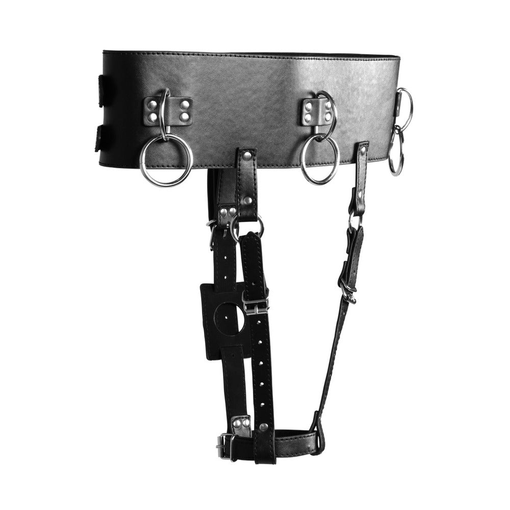 Ouch Black Adjustable Restraint Belt with Vibrator Holder