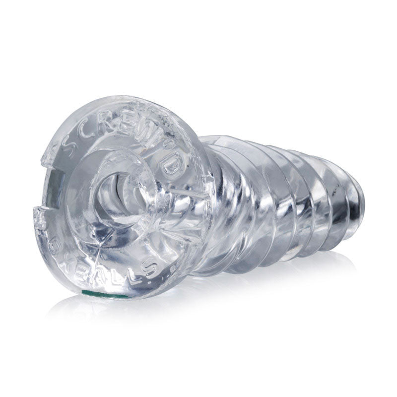 OxBalls Blue Corkscrew Jackoff Toy with Spiral Ribbing