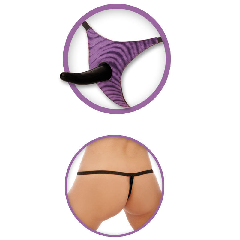 Fetish Fantasy Series Purple Vibrating Strap On with Harness