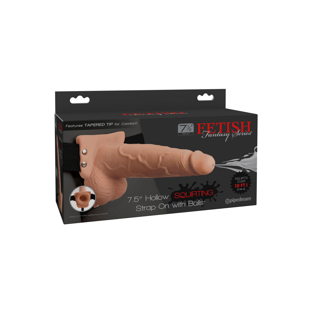 Fetish Fantasy Black Hollow Squirting Strapon 7.5 Inch