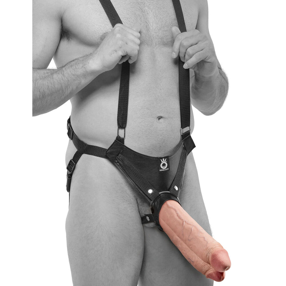 King Cock Flesh 11 Inch Dual Cock Hollow Strap-On