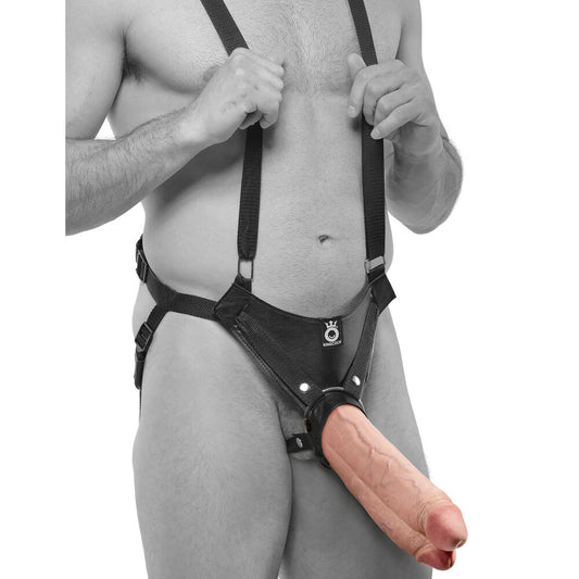 King Cock Flesh 11 Inch Dual Cock Hollow Strap-On