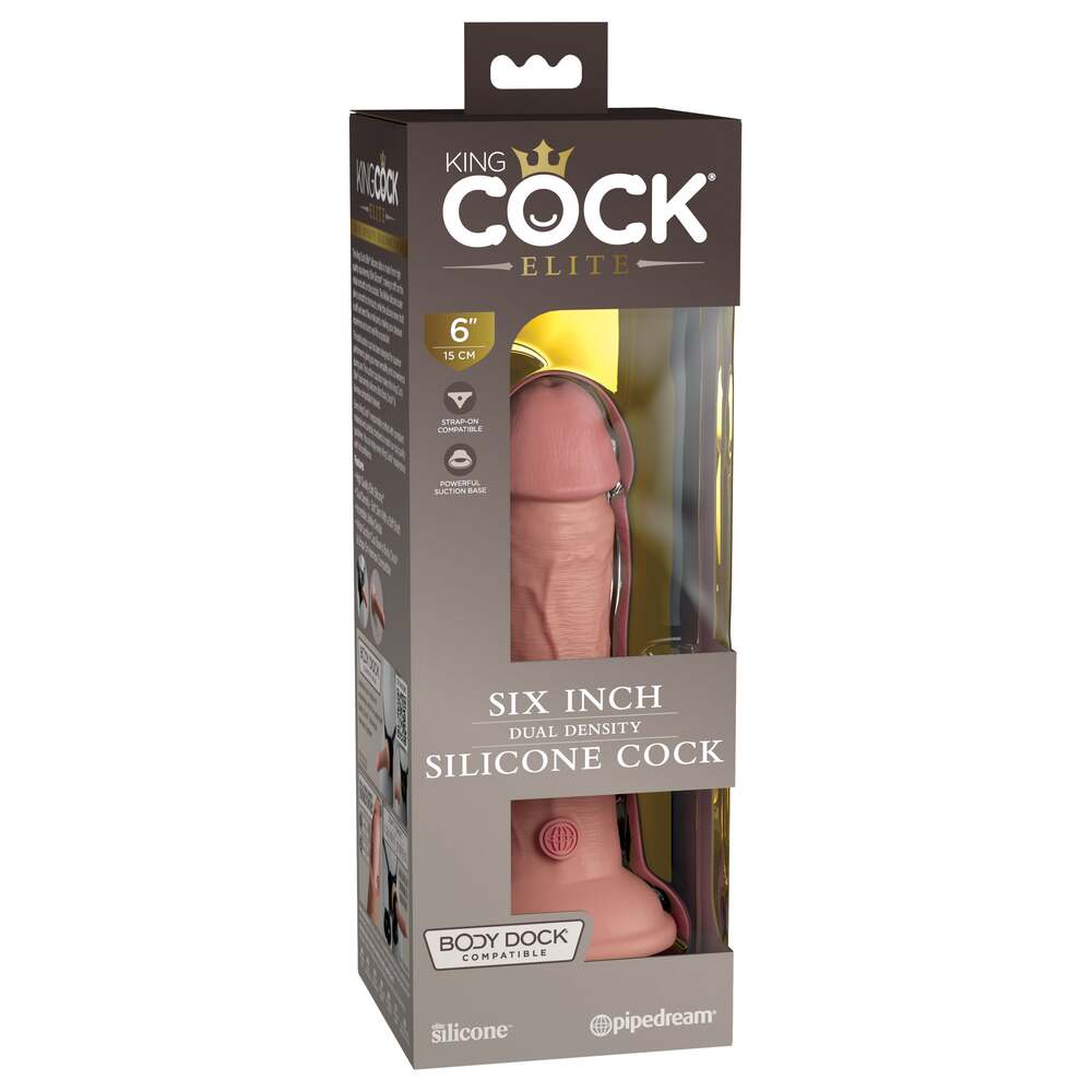 King Cock Elite Caramel 6 Inch Dual Density Silicone Dildo
