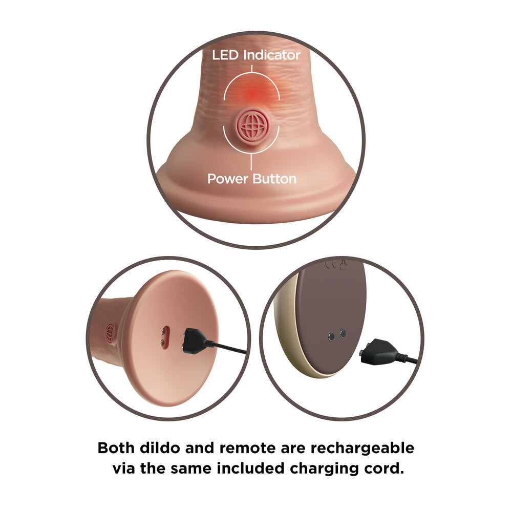 King Cock Elite Flesh Pink 9 Inch Vibrating Dildo with Remote