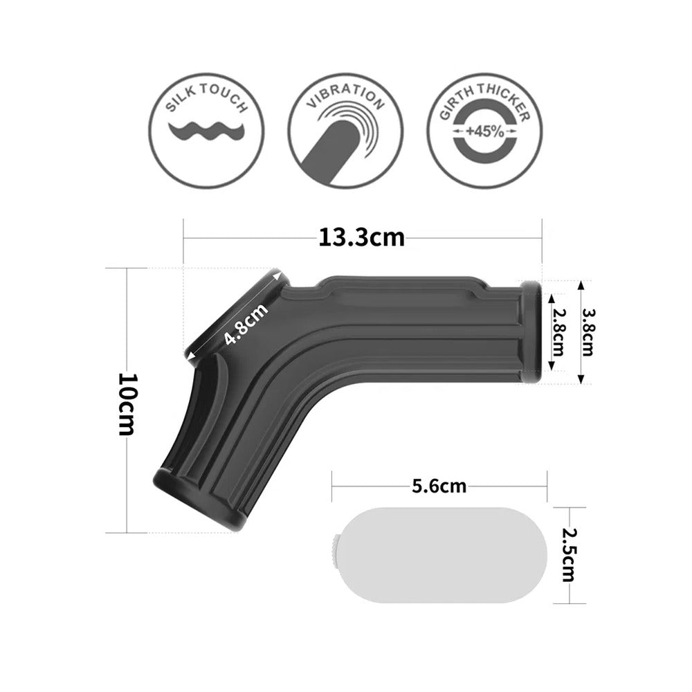 Lovetoy Black Ridge Vibrating Penis Scrotum Sleeve
