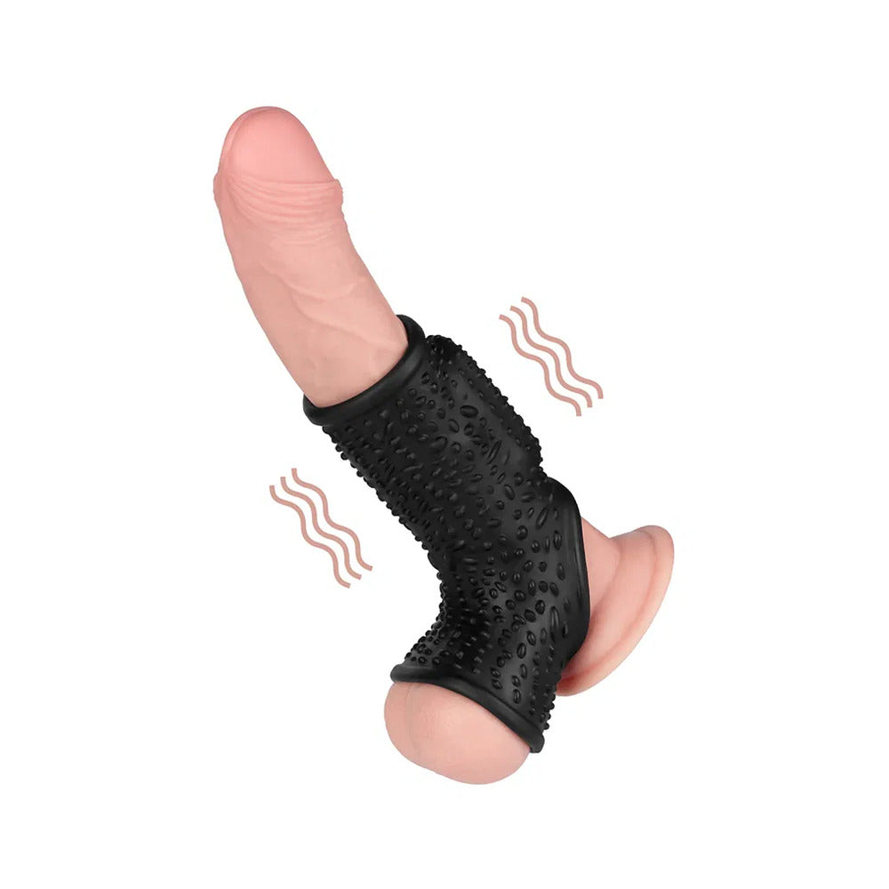 Lovetoy Black Drip Vibrating Penis Scrotum Sleeve