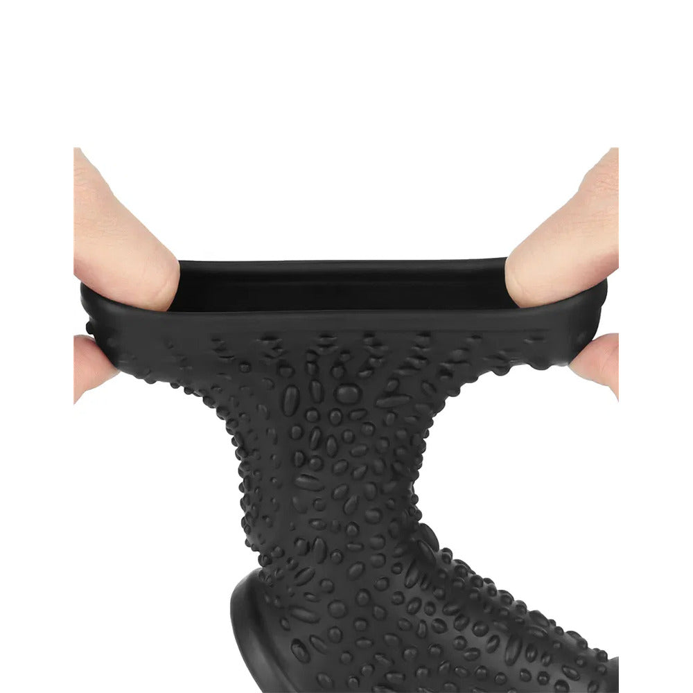 Lovetoy Black Drip Vibrating Penis Scrotum Sleeve