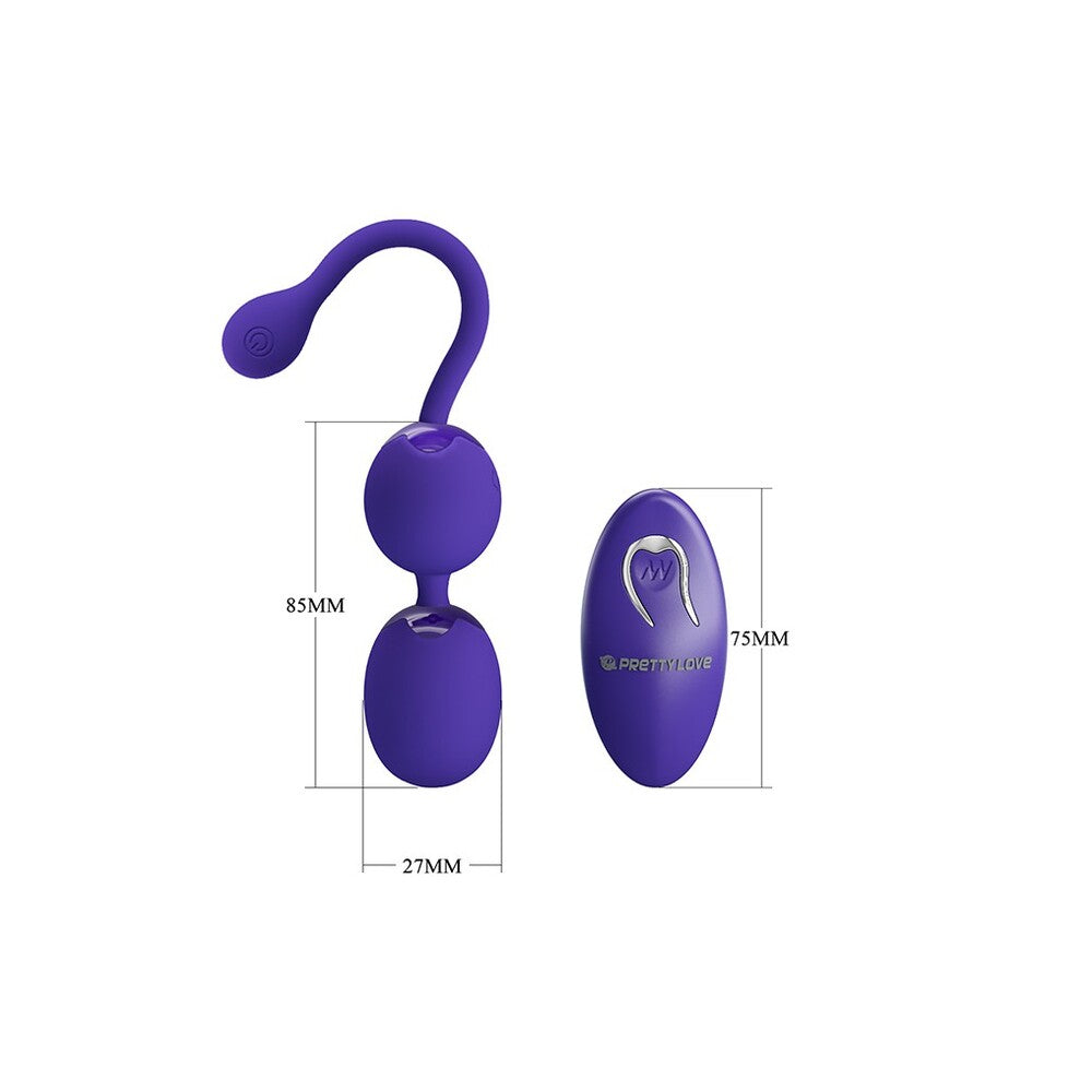 Pretty Love Purple Willie Youth Kegel Balls with Remote Control