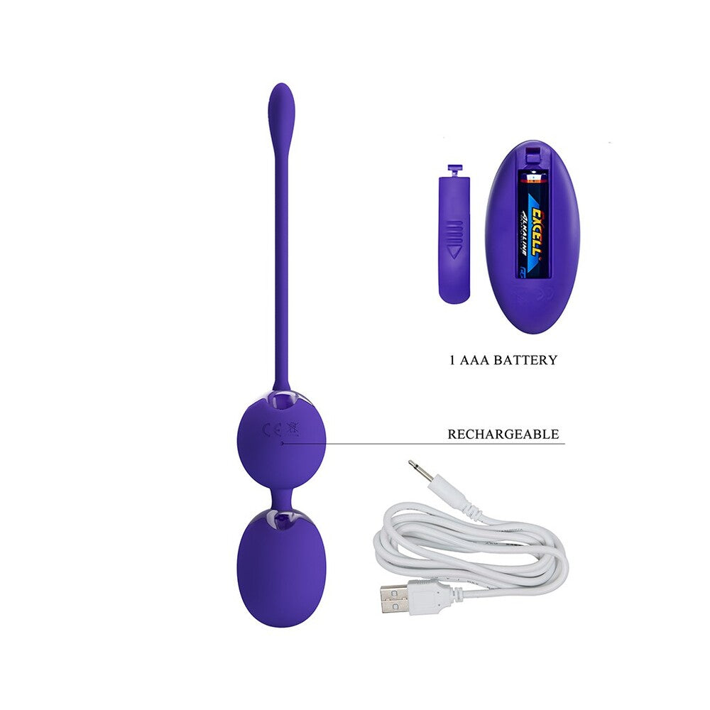 Pretty Love Purple Willie Youth Kegel Balls with Remote Control