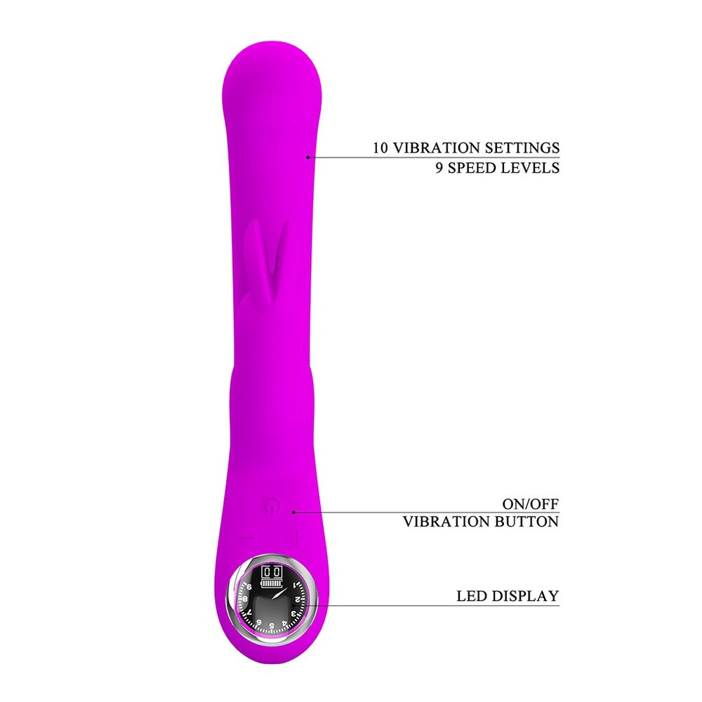 Pretty Love Purple LED G-Spot Rabbit Vibrator with LCD Display