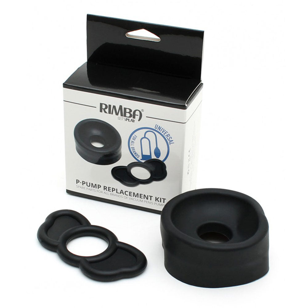 Rimba Black P-Pump Replacement Kit with Cock Ring and Sealing Ring