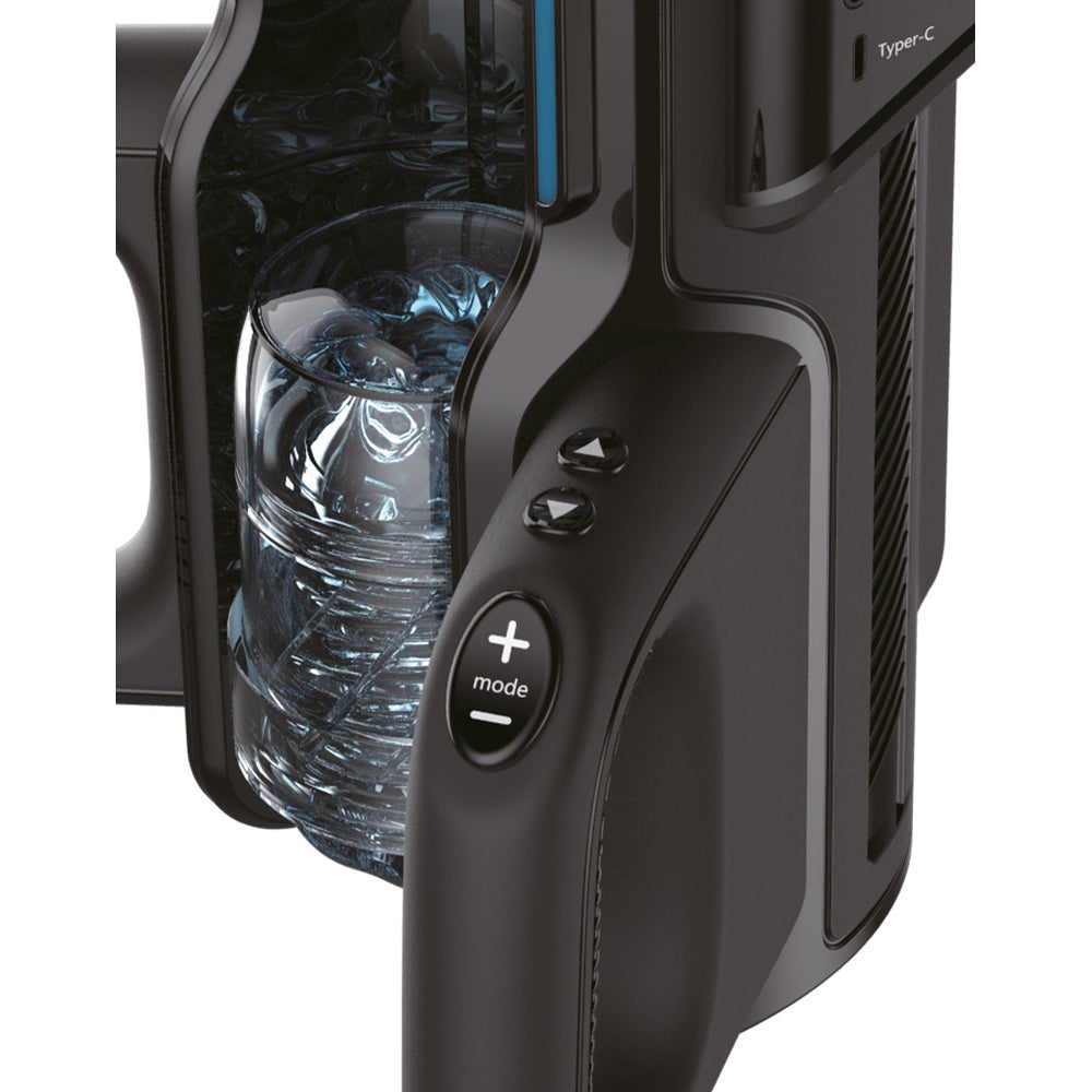 Leten Black Super Thrusting Masturbator with Phone Mount