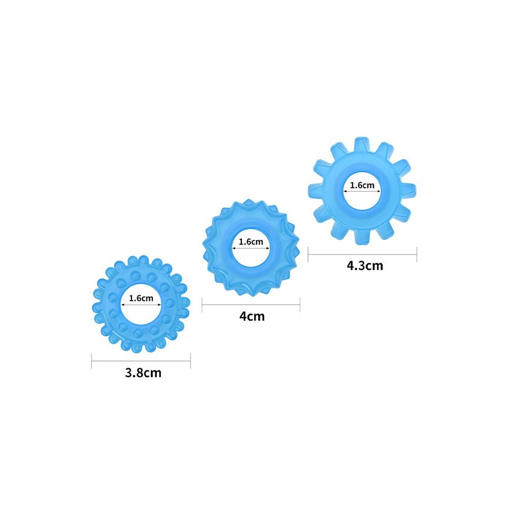 Lovetoy Blue Glow In The Dark Cock Rings Set of 3