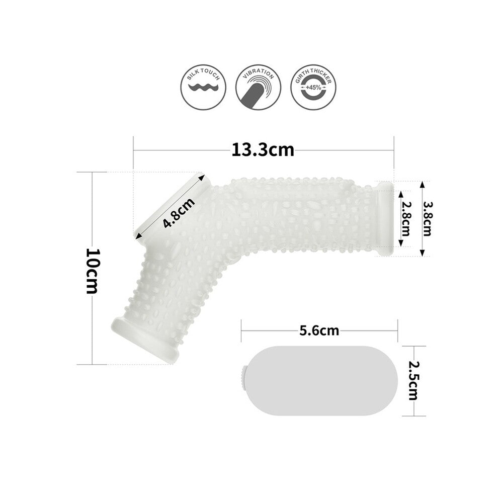 Lovetoy Black Vibrating Penis Sleeve with Stretchy Cock Ring