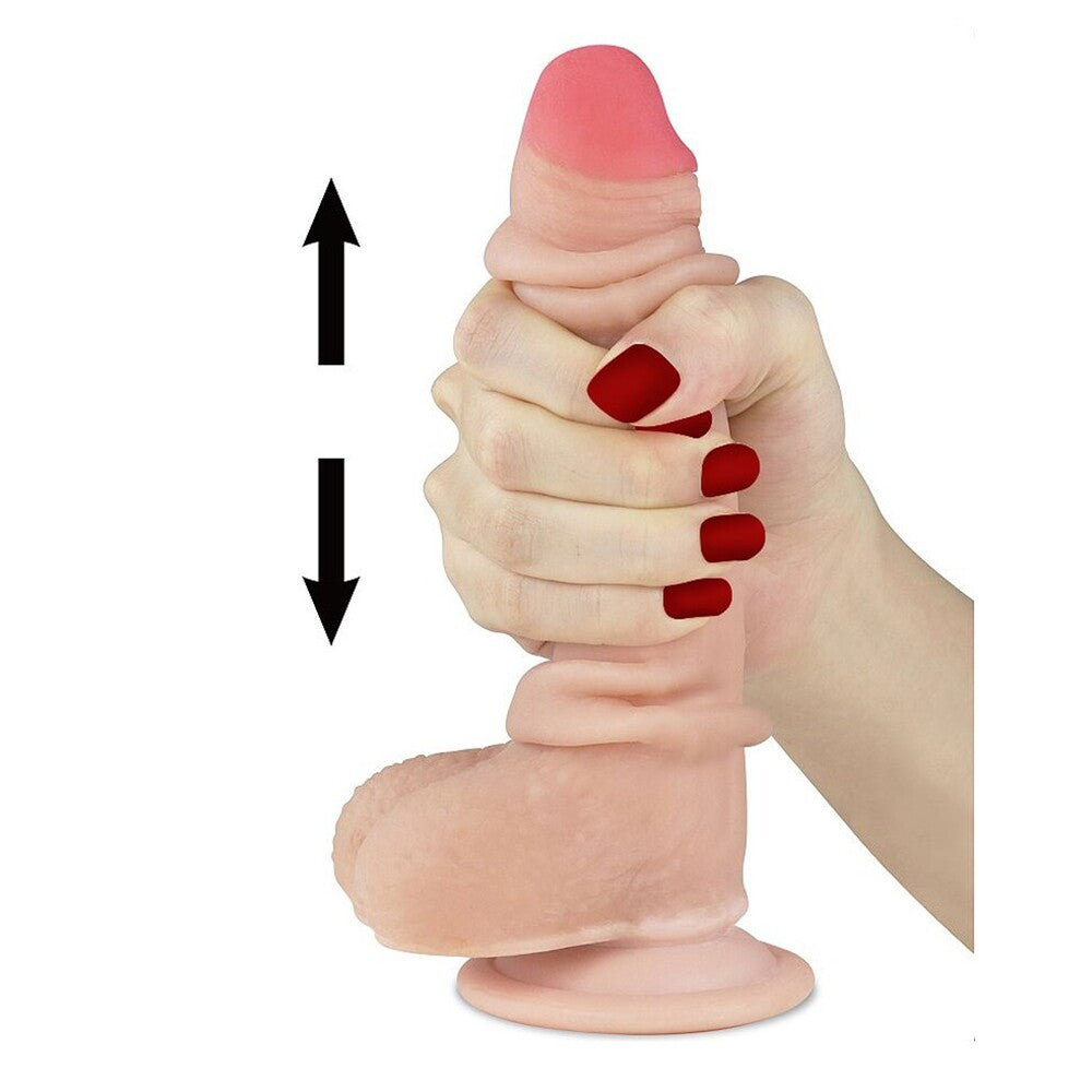 Lovetoy Sliding Skin Dildo 7 Inch Realistic Skin Tone