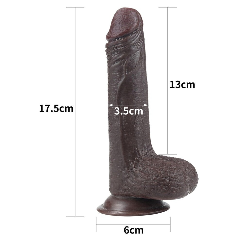 Lovetoy Beige 7 Inch Sliding Skin Dong with Dual-Density
