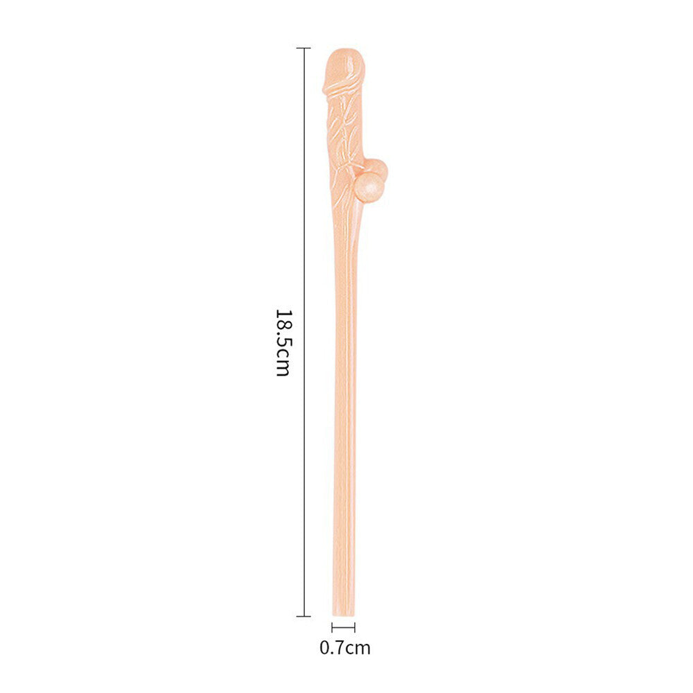 Lovetoy Flesh Pink Willy Straws Pack of 9 Fun Party Accessories