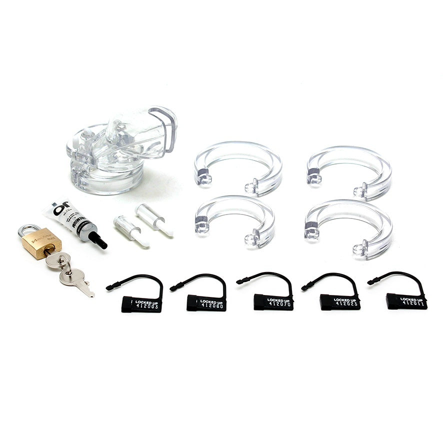 CB3000 Clear Male Chastity Device with Adjustable Cuff Rings