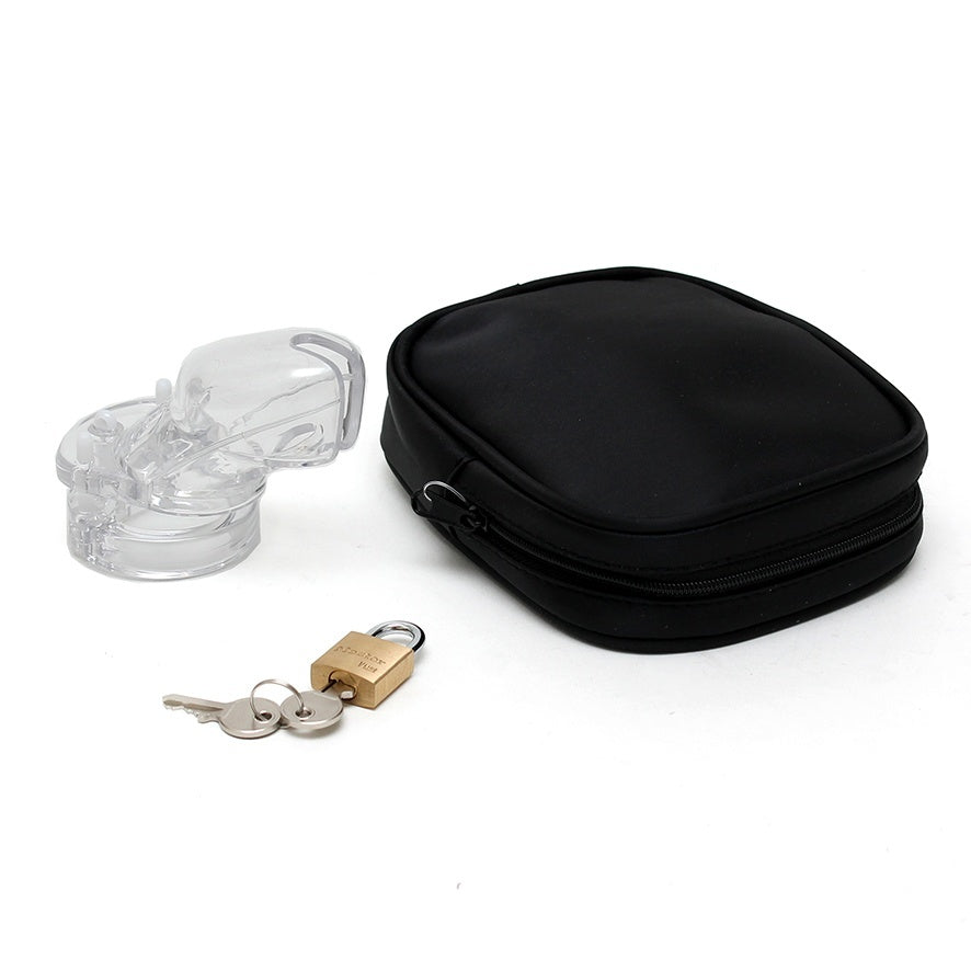 CB3000 Clear Male Chastity Device with Adjustable Cuff Rings