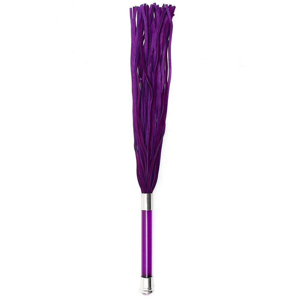 Luxurious Pleasure Purple Suede Flogger with Glass Handle