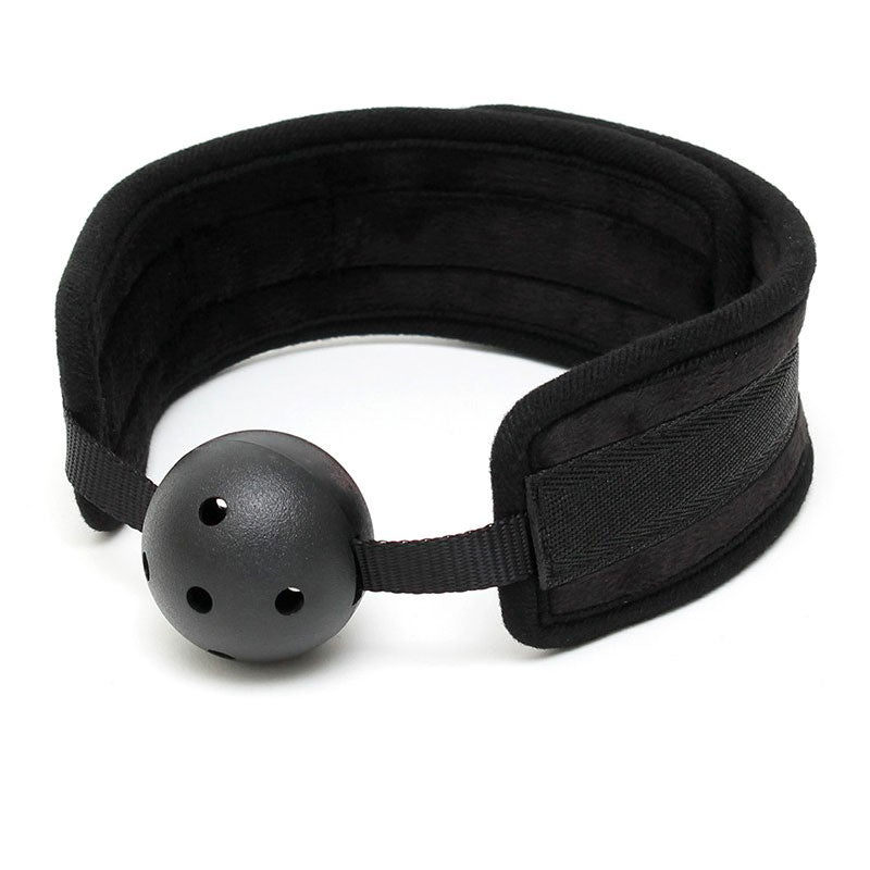 Bondage Bliss Black Padded Mouth Gag with Breathable Ball