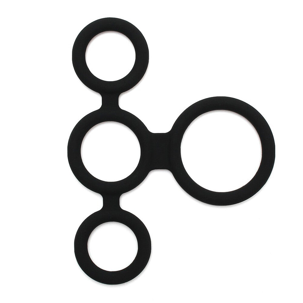 Rimba Black Quatro Cock Ring And Ball Splitter