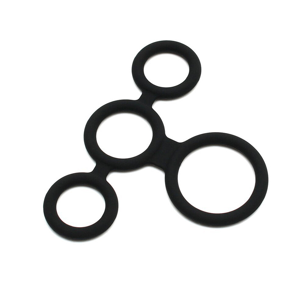 Rimba Black Quatro Cock Ring And Ball Splitter
