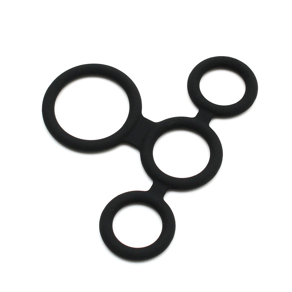 Rimba Black Quatro Cock Ring And Ball Splitter
