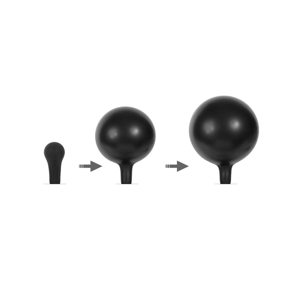 Rimba Black Inflatable Silicone Anal Plug with Hand Pump