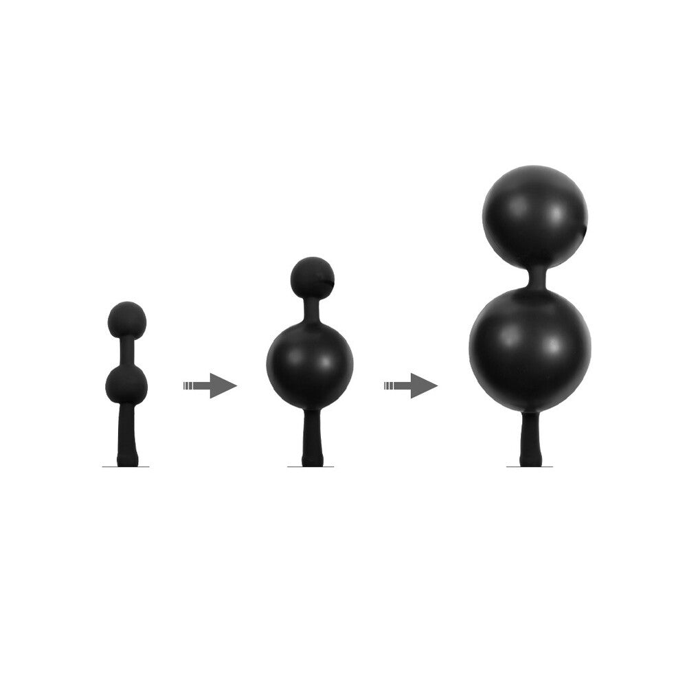 Rimba Black Inflatable Double Balloon Anal Plug
