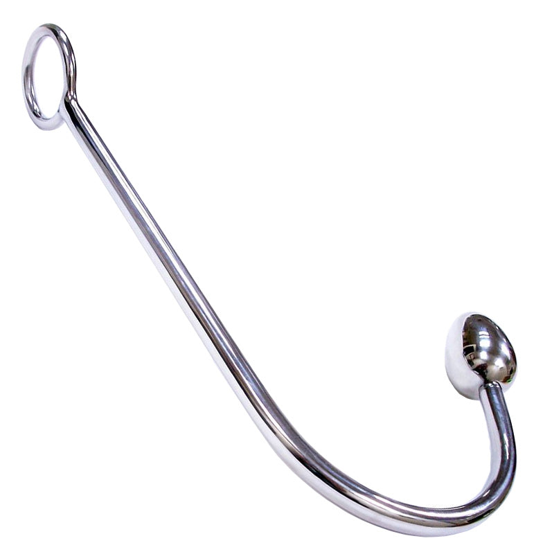 Rouge Silver Anal Hook with Removable Ball for Bondage Play