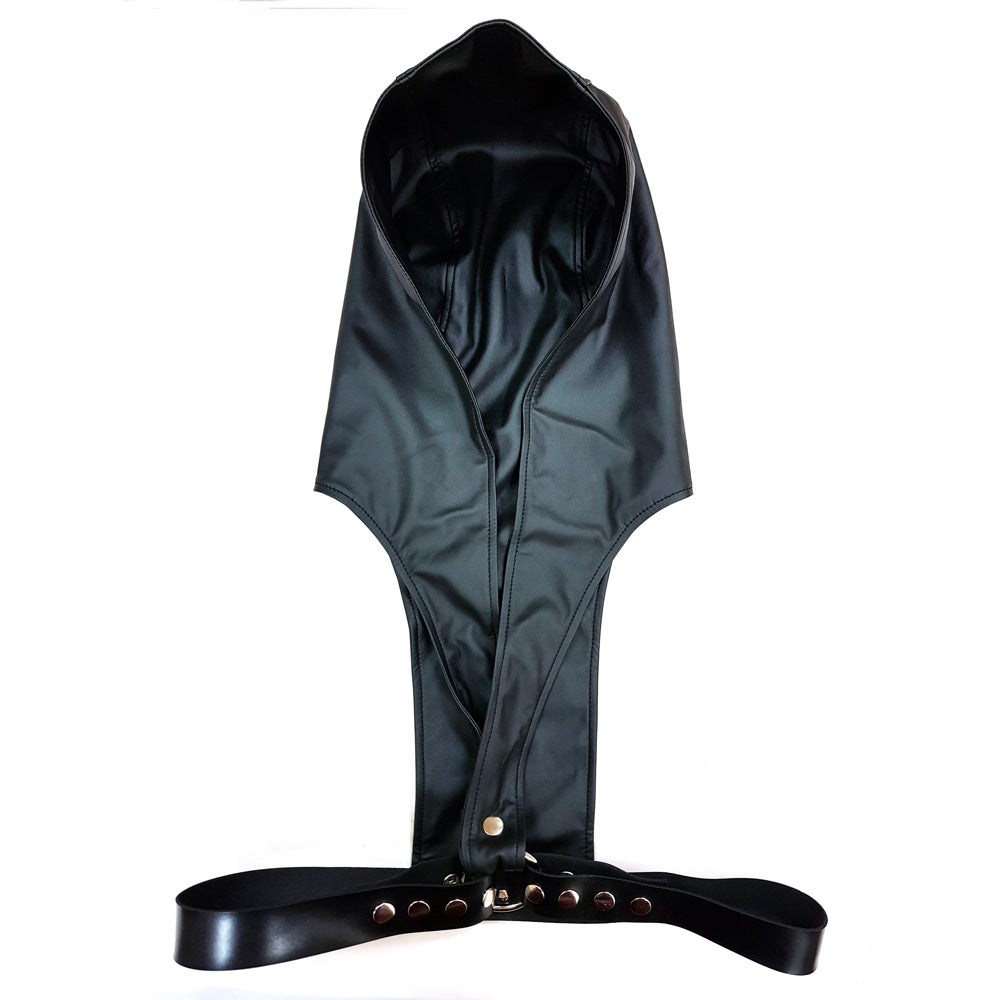 Rouge Garments Black Leather Harness with Faux Leather Hoodie