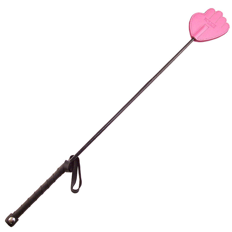Rouge Garments Pink Hand Riding Crop with Leather Handle