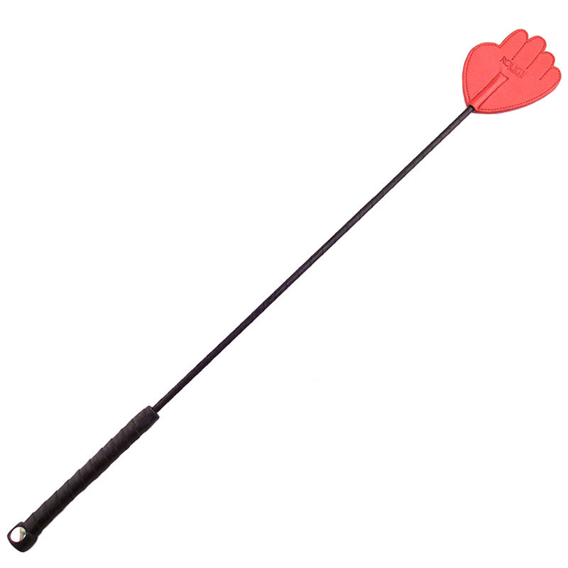 Rouge Garments Red Hand Riding Crop with Leather Handle