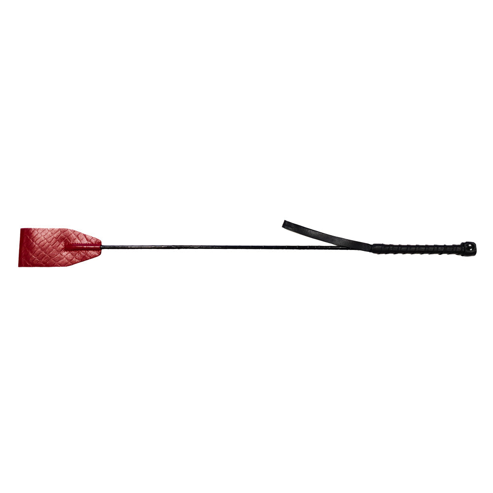 Rouge Garments Burgundy Leather Croc Print Riding Crop