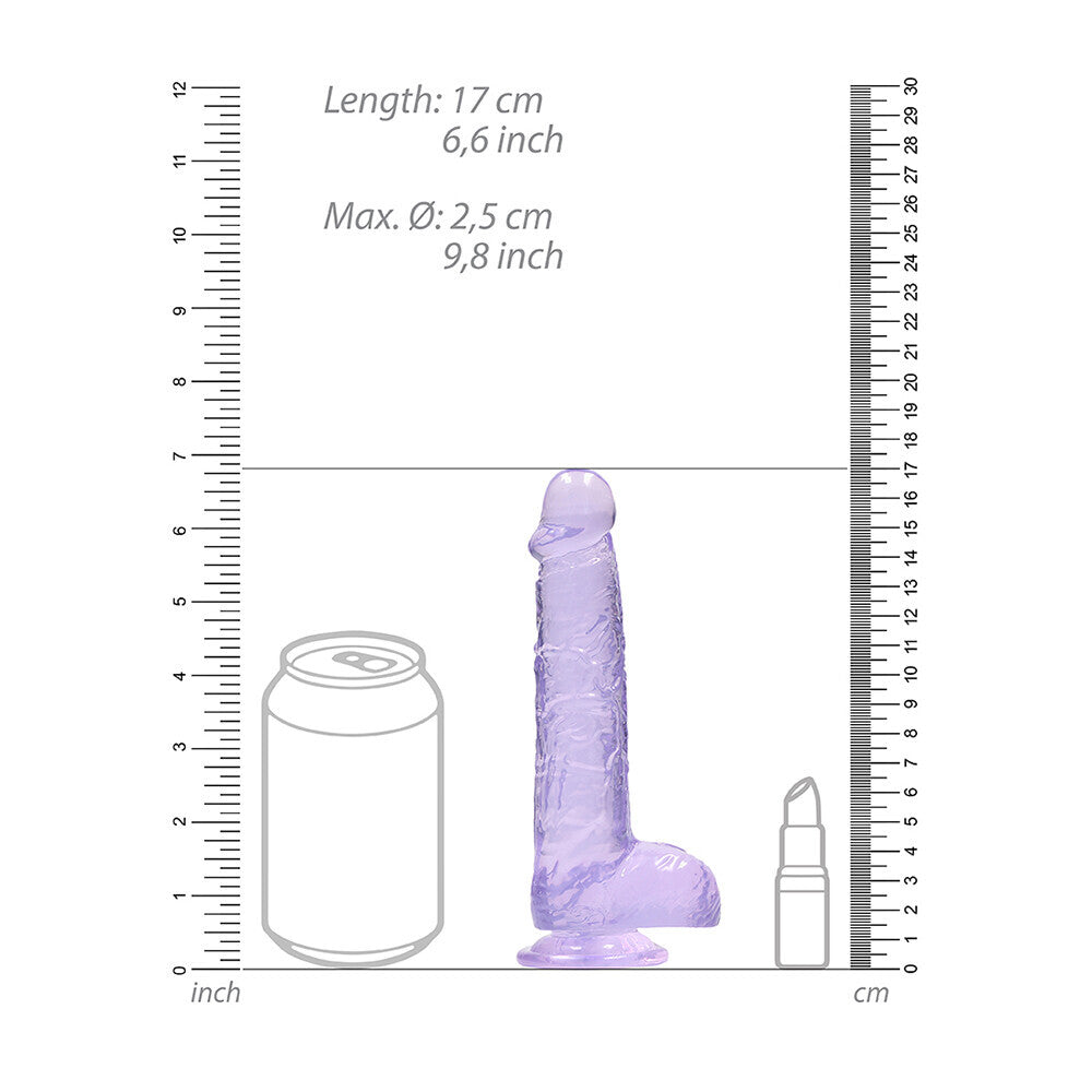 RealRock Purple 6 Inch Crystal Clear Realistic Dildo