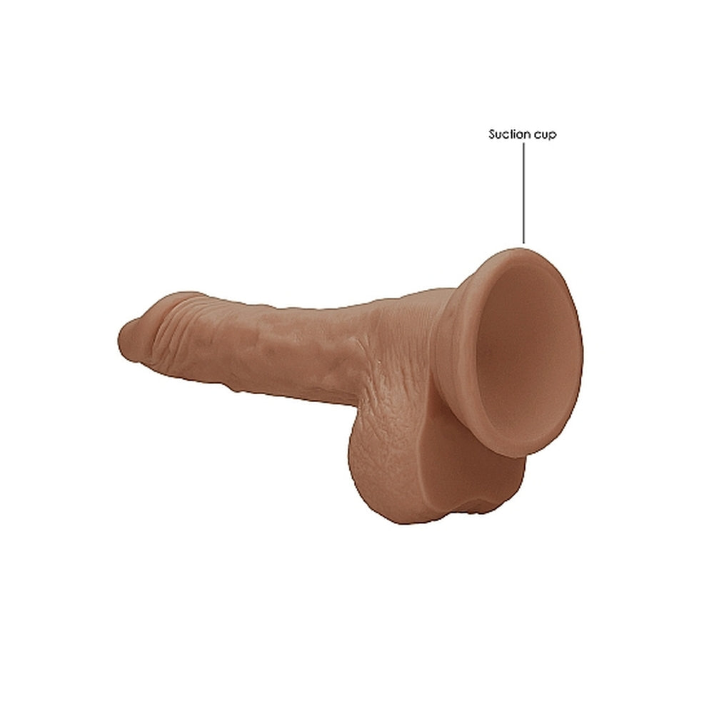 RealRock Flesh Tan 7 Inch Realistic Dong with Testicles