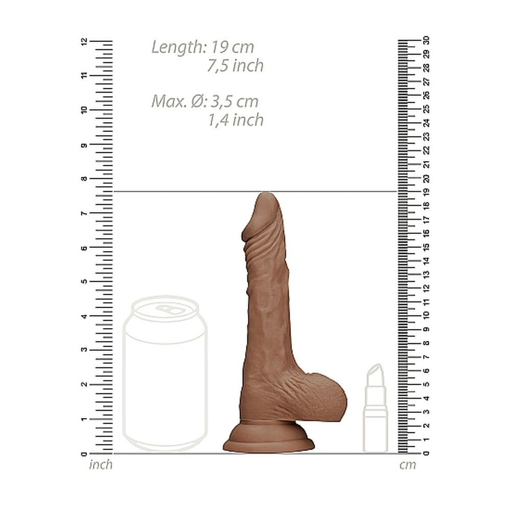 RealRock Flesh Tan 7 Inch Realistic Dong with Testicles