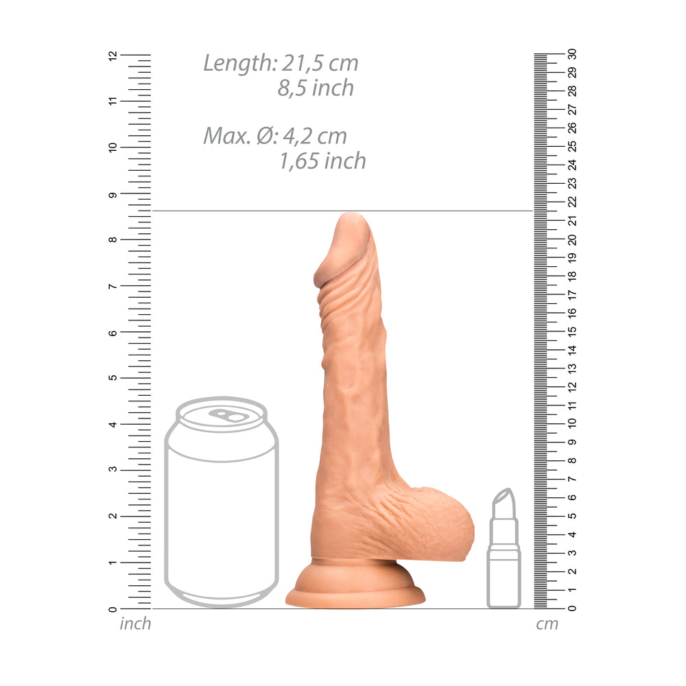 RealRock Flesh Pink 8 Inch Realistic Dong with Testicles
