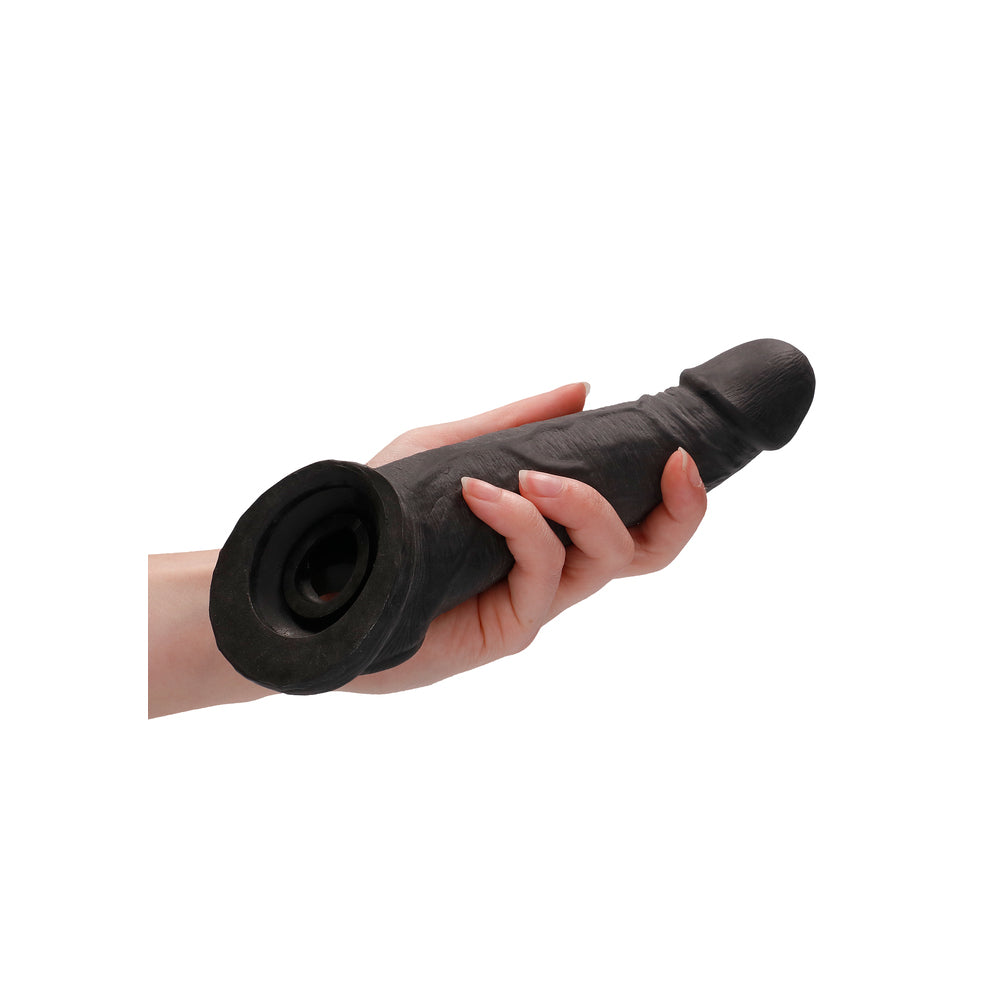 RealRock Black 8 Inch Realistic Penis Sleeve TPE Material