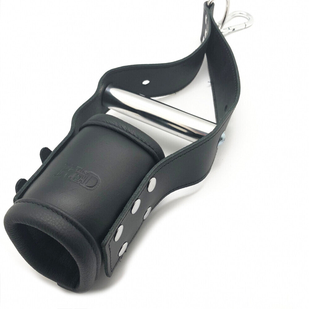 Luxury Bondage Black Leather Suspension Handcuffs