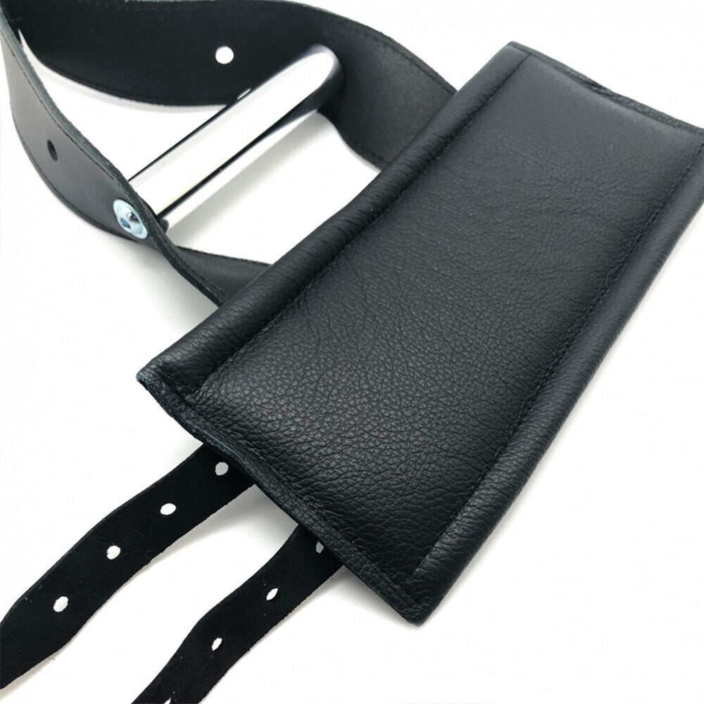 Luxury Bondage Black Leather Suspension Handcuffs