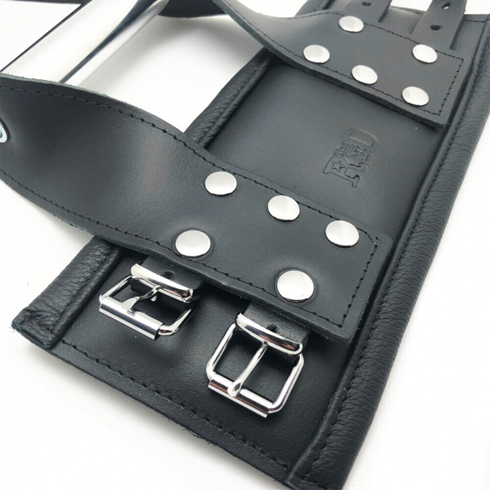 Luxury Bondage Black Leather Suspension Handcuffs