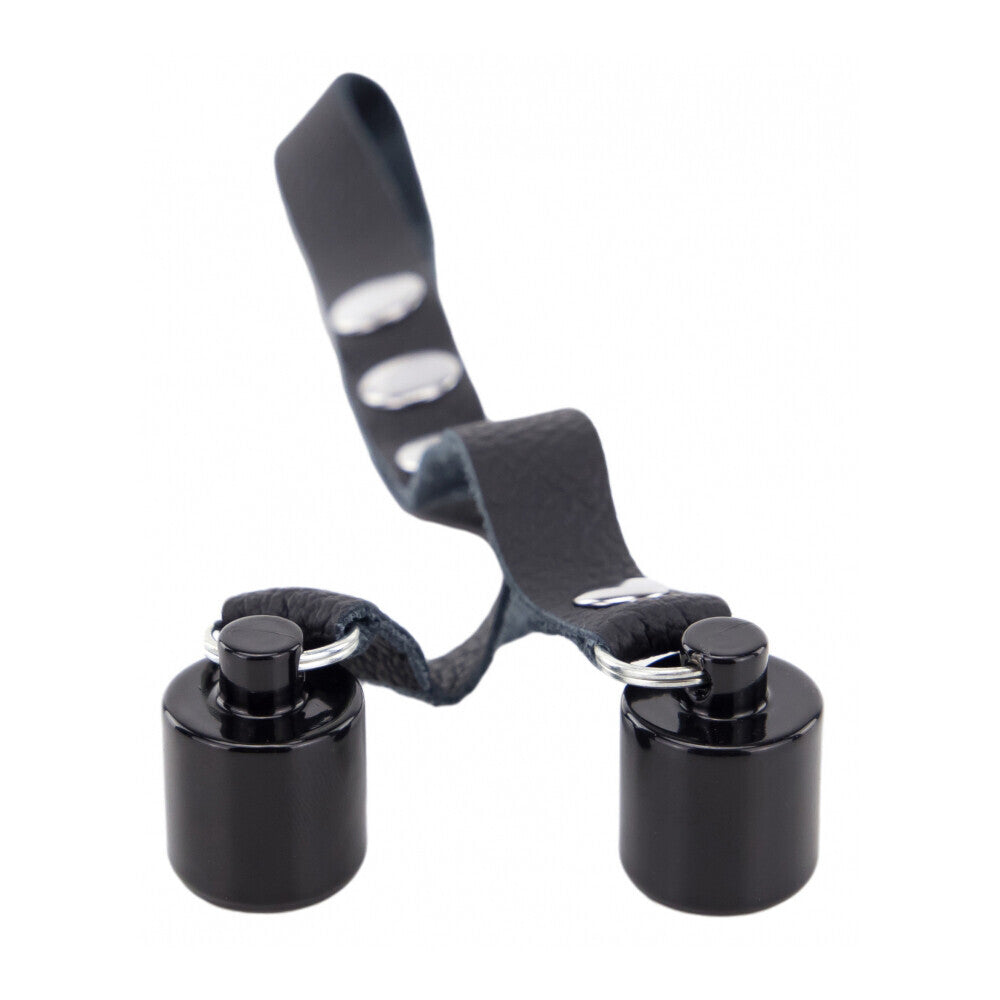 The Red Black Leather Ball Stretcher With Weights 2 X 50g
