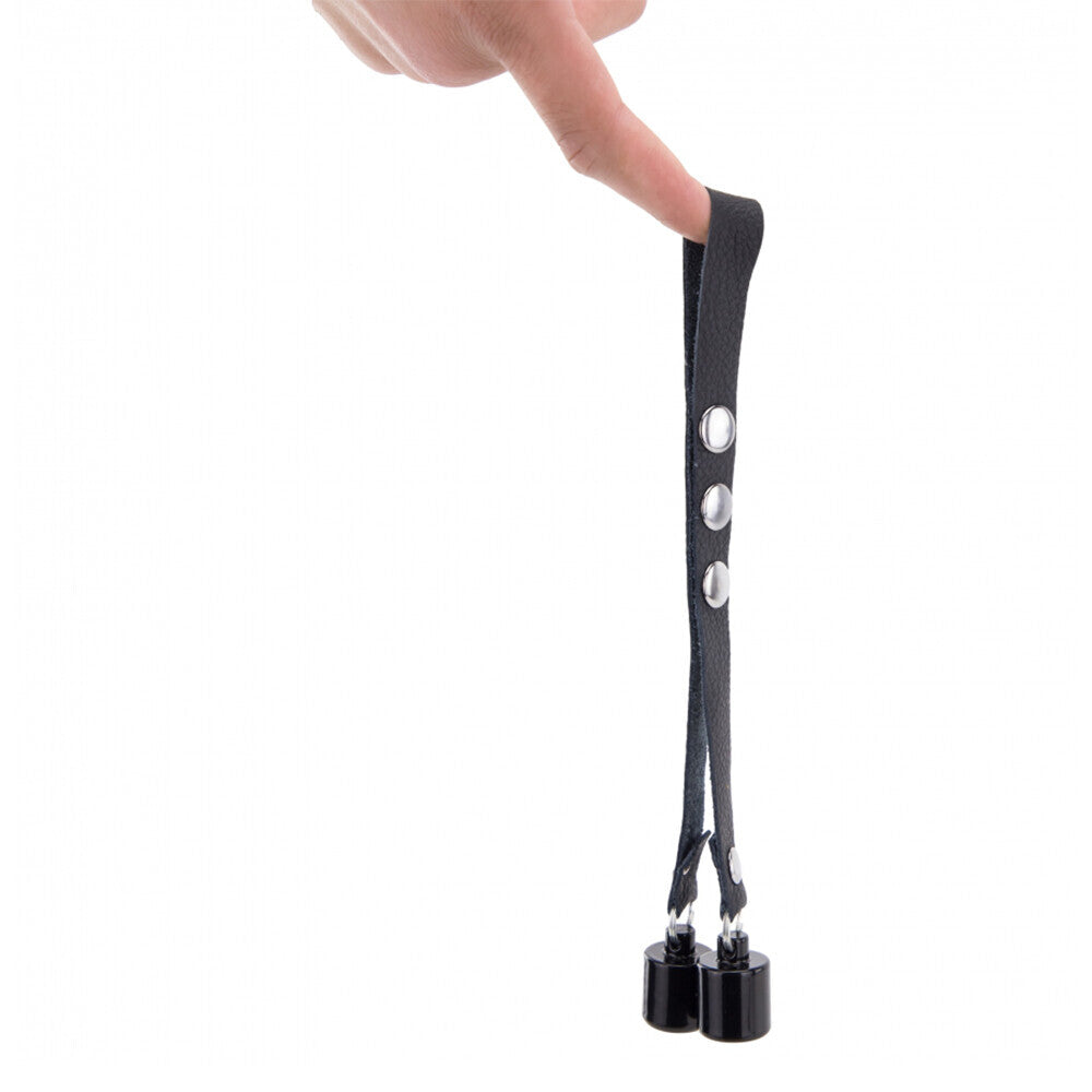 The Red Black Leather Ball Stretcher With Weights 2 X 50g